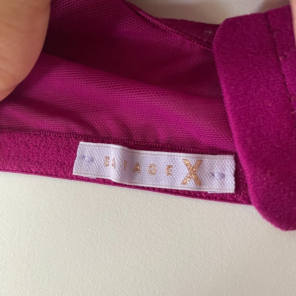 Savage X Fenty Velvet Vixen Lace-Up Bralette Size XL Burgundy - Picture 3 of 9